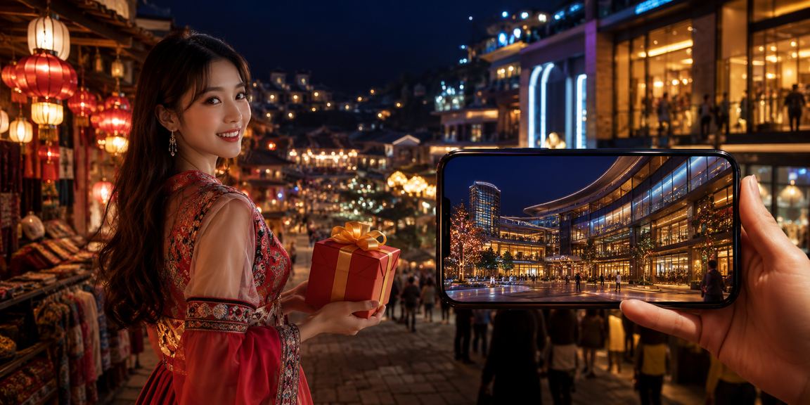 Người dùng tại chợ đêm Sa Pa trải nghiệm casino trực tuyến trên điện thoại di động